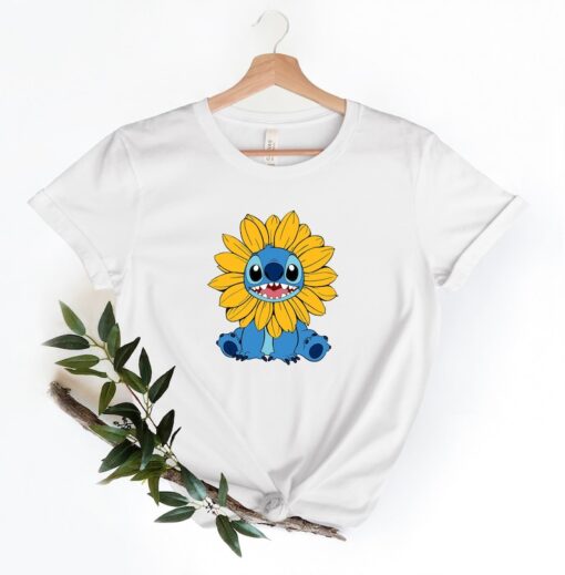 Disney Stitch Sunflower Shirt, Disney Stitch Shirt, Family Vacation Shirt, Sunflower, Disney Trip Shirt, Cute Stitch Shirt.