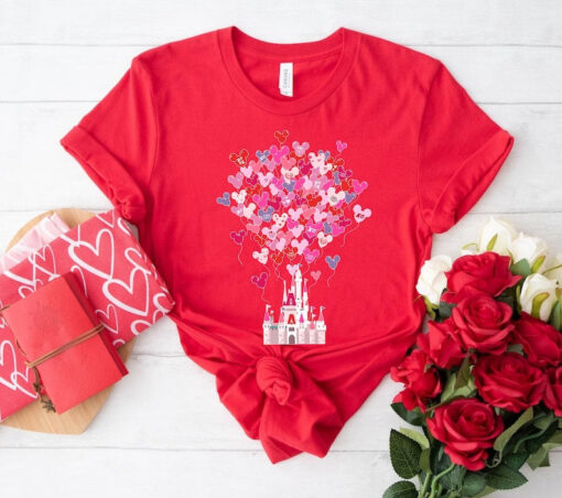 Disney Castle Balloons Comfort Colors® Shirt, Disney Valentines Shirt, Disney Family Trip Shirt, Disneyland Shirt