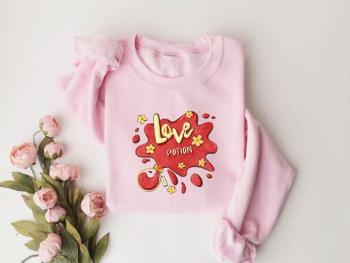 Love Potion Sweatshirt, Valentines Day Sweatshirt, Retro Valentines Day, Sweatshirt For Woman, Couple Hoodie, Retro Shirt, Love Gift