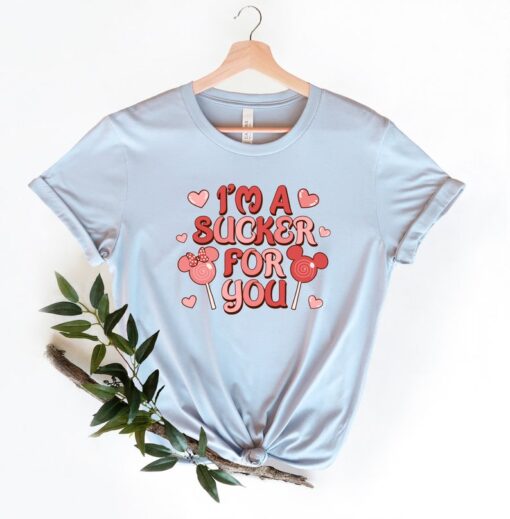 Disney I'm a Sucker for You Valentine's Day Graphic Tee | Aesthetic Retro Valentine's Day Shirt | Valentine's Day Tee