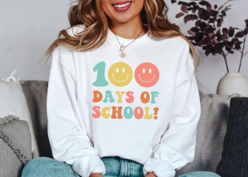 Teacher Shirt, Teacher Gifts, 100 Days of School Sweatshirt, Teacher Appreciation, Back To School, Cute Teacher Shirt