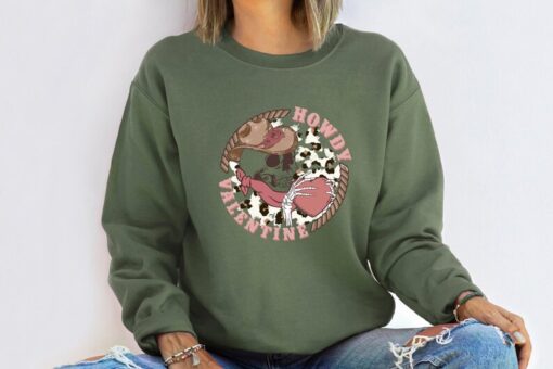 Howdy Valentine Sweatshirt, Skeleton Shirt, Funny Valentine Sweatshirt, Valentines Sweater, Love Shirt, Gift For Her