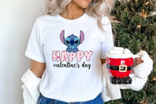 Stitch Happy Valentine Shirt, Valentine Shirt, Stitch Shirt, Lovers Tee, Happy Valentines Disney