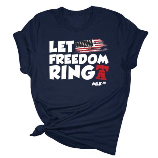 Martin Luther King Jr Shirt For Men, MLK Day Women V Neck Shirt, Black History Shirt For Kids, BLM Shirt, Unisex Let Freedom Ring Shirt-1055