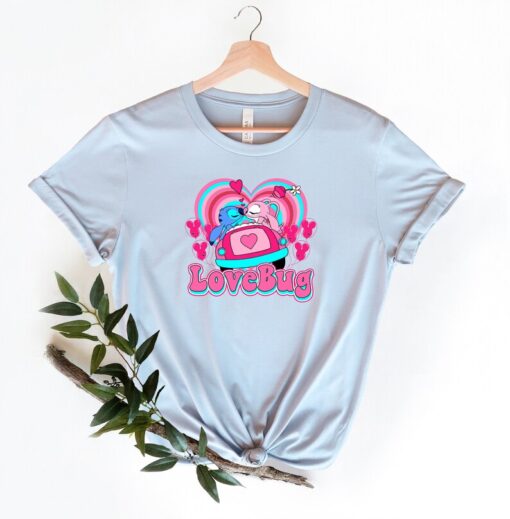 Stitch And Angel Love Bug Shirt, Disney Couple Shirt, Disney Stitch Shirt, Stitch And Angel Love Shirt, Disney Matching Shirt.