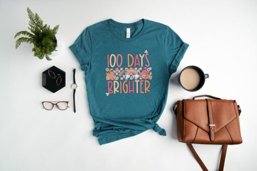 100 Days Brighter Shirt, 100 Days Of School, Teacher Gifts, Teacher Appreciation, 100 Days Teacher Shirt