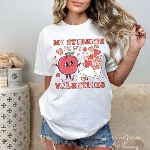 Retro Teacher Valentine Shirt, Comfort Colors New Teaching Assistant Heart Tshirt