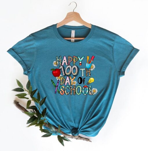 100 Days of School Shirt Happy 100th Day Of School , 100 Day Shirt, 100th Day Of School Celebration