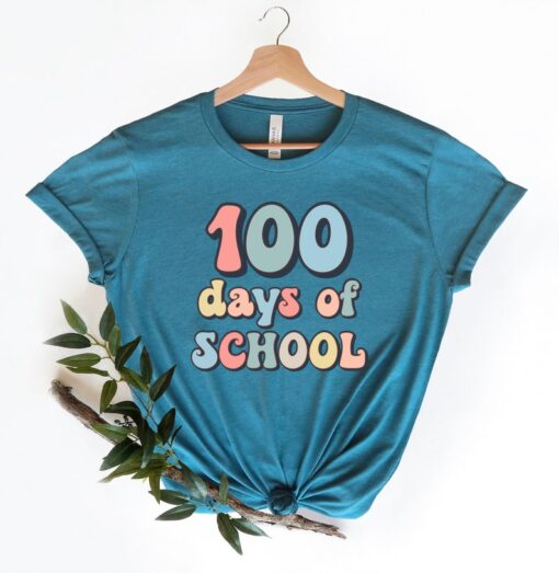 100 Days of School Shirt 100 Days of School Colour , 100 Day Shirt, 100th Day Of School Celebration