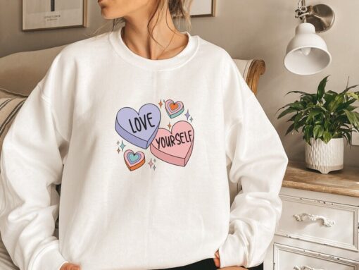 Love Yourself Sweatshirt, Valentine Sweatshirt, Love Shirt, Crewneck Sweater, Couple Shirt, Gift Wife