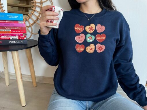 Heart Sweatshirt, Forever Love Sweater, Valentine Sweatshirt, Valentines Day Shirt, Funny Valentine, Retro Valentine Shirt, Gift For Women,