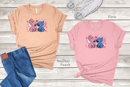 Angel and Stitch Valentine Shirt, Stitch Valentine Shirt, Valentines Shirt, Disney Valentine Shirt