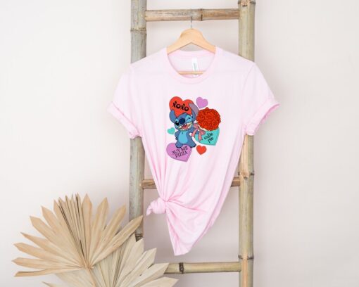 Stitch Valentines T-shirt, Stitch Cutie Pie Shirt, Stitch Funny Valentines Shirt, Stitch XoXo valentines Shirt, Stitch Buy Me Pizza Shirt