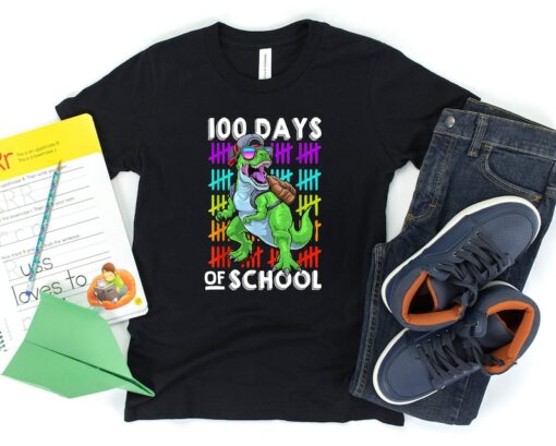 100 Days of School Shirt, Dinosaur 100 Days of School Shirt, Teacher Gift, Kindergarten Tshirt, Back To School Tshirt