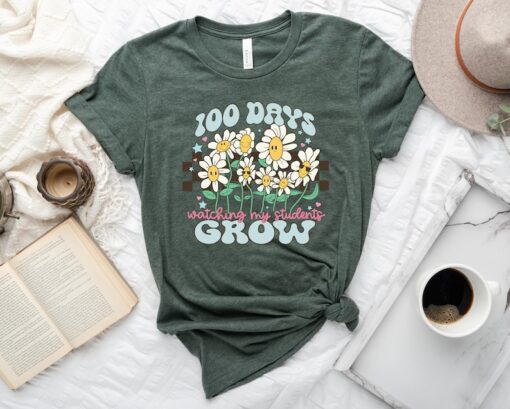 Watching My Students Grow Shirt, Teacher Shirts, 100th Day Of School Tee, Teacher Gifts, 100 Days of School T-shirt