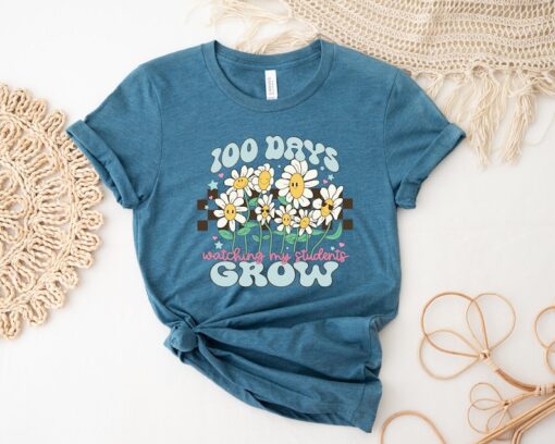 Watching My Students Grow Shirt, Teacher Shirts, 100th Day Of School Tee, Teacher Gifts, 100 Days of School T-shirt