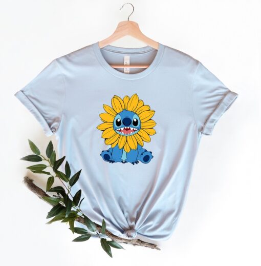 Disney Stitch Sunflower Shirt, Disney Stitch Shirt, Family Vacation Shirt, Sunflower, Disney Trip Shirt, Cute Stitch Shirt.