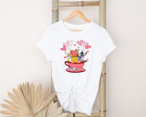 Winnie the Pooh Teacup Valentines Shirt, Winnie the Pooh Valentines Shirt, Pooh Bear Valentine Shirt, Valentines Gift.