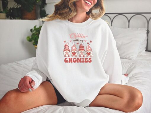 Gnomies Sweatshirt, Valentine Sweatshirt, XOXO Shirt, Funny Sweater, Cute Gnomes, Love Sweatshirt, Valentines Day Shirt, Gift For Shirt