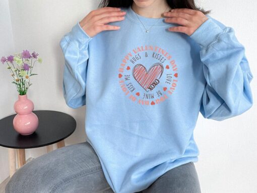 Happy Valentines Day Sweatshirt, Love You Shirt, Valentines Day Shirt, Crewneck Sweater, Woman Gift, Vintage Shirt