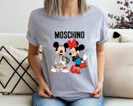 Moschino T-Shirt, Moschino Fashion T-Shirt, T-Shirt Moschino, Fashion Trend,Moschino Mickey Shirt, Disney shirt