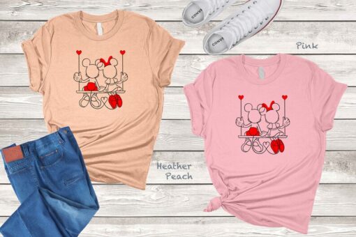 Mickey and Minnie Swing Shirt, Valentines Day,Disneyworld Valentines Travel Shirt,Valentines Day Disney Matching Shirt,Gift For Valentine