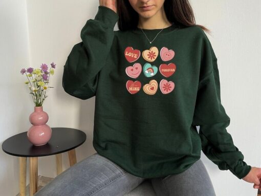 Heart Sweatshirt, Forever Love Sweater, Valentine Sweatshirt, Valentines Day Shirt, Funny Valentine, Retro Valentine Shirt, Gift For Women,