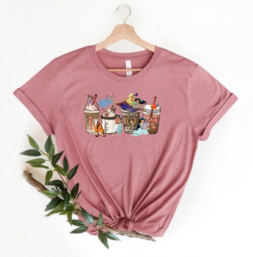 Aladdin and Jasmine Valentine Coffee Latte Shirt, Disney Couple Valentine Coffee Shirt, Aladdin Couple Shirt, Disney Valentines Day Shirt,