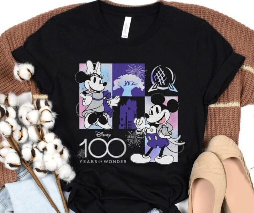 Disney 100 Years Of Wonder Mickey and Minnie Shirt / Walt Disney Company T-shirt / Disneyland Platinum 100th Anniversary