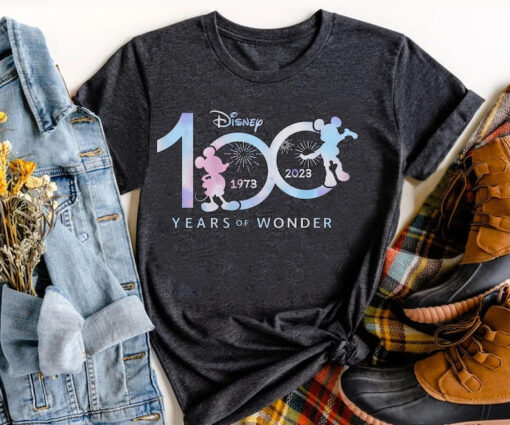 Mickey Mouse Silhouette Disney100 Shirt / Disney 100 Years Of Wonder Tee / Disneyland 100th Anniversary Shirt