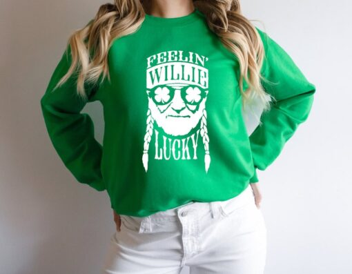 Feelin' Willie Lucky St Patrick's Day Sweatshirt, Funny St Patrick's Day Sweatshirt, St Paddy's Day Sweatshirt