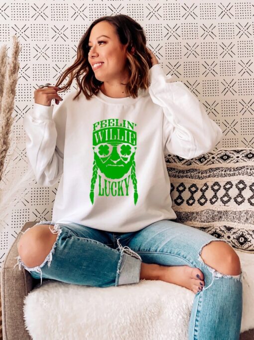 Feelin' Willie Lucky St Patrick's Day Sweatshirt, Funny St Patrick's Day Sweatshirt, St Paddy's Day Sweatshirt