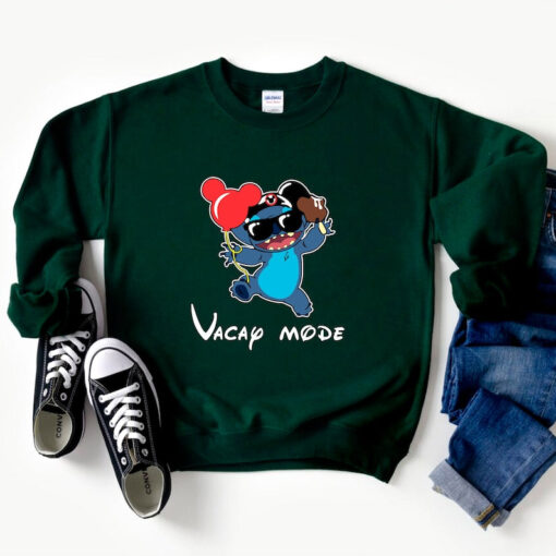 Stitch Vacay Mode Sweatshirt - Stitch Shirt - Disney Travel Shirt - Adventurer Gift - Gift for Traveler - Girls Trip Shirt