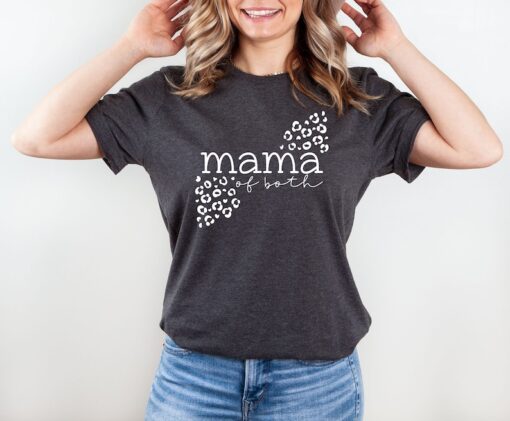 Mama of both Shirt, Leopard Mom Shirt, Toddler Mom Shirt, Boy Maker Shirt, Shirt For Girl Maker, Mom Life Shirt, Gift For Sibling Mom