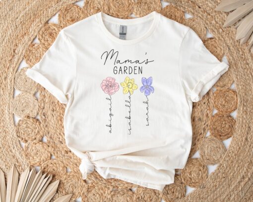 Custom Mama's Garden Shirt, Mother Day Gift, Birth Month Flower Shirt, Mom's Flowers Garden Shirt, Custom Mom Shirt, Custom Flower Shirt