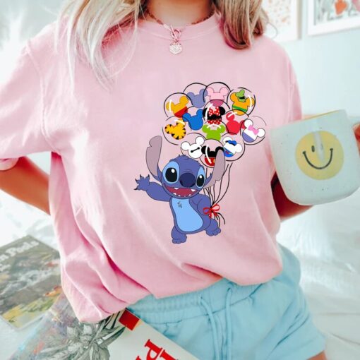 Disney Stitch Mickey Balloons Comfort Colors® Shirt, Disney Balloons Shirt, Magic Kingdom Shirt, Disney Trip Shirt