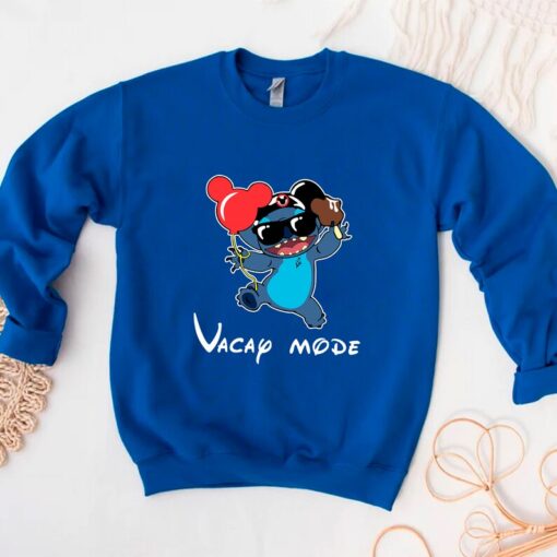 Stitch Vacay Mode Sweatshirt - Stitch Shirt - Disney Travel Shirt - Adventurer Gift - Gift for Traveler - Girls Trip Shirt