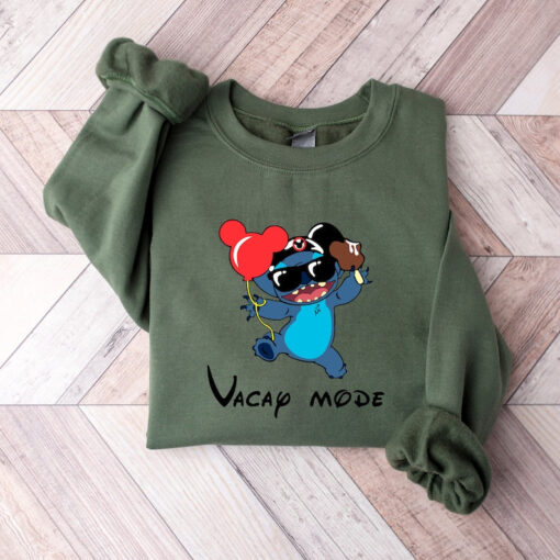 Stitch Vacay Mode Sweatshirt - Stitch Shirt - Disney Travel Shirt - Adventurer Gift - Gift for Traveler - Girls Trip Shirt