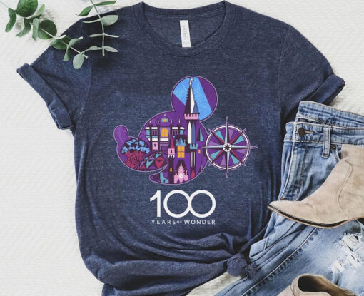 Mickey Mouse Castle Disney 100 Years Of Wonder Shirt, Disneyland 2023 Trip 100th Anniversary, Disney 100 Outfits