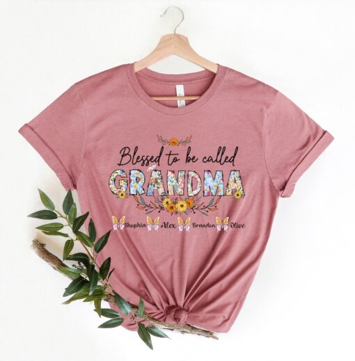 Blessed To Be Called Grandma Shirt, Custom Grandma Shirt, Personalized Grandma T-shirt, Mothers Day T-Shirt, Grandma Shirt, Grandma T-shirt