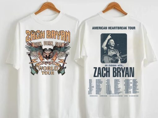 American Heartbreak Tour 2023 Front And Back Shirt, Zach Bryan 90s Rap Sweatshirt, Zach Bryan Album Merch