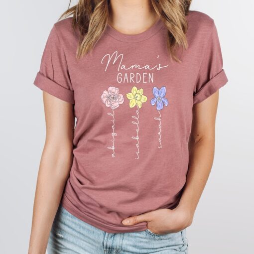 Custom Mama's Garden Shirt, Mother Day Gift, Birth Month Flower Shirt, Mom's Flowers Garden Shirt, Custom Mom Shirt, Custom Flower Shirt