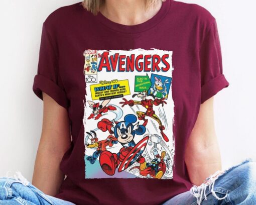 Mickey Mouse And Friends Disney 100 Years of Wonder Avengers Comic Shirt / Disneyland Trip 100th Anniversary Outfits