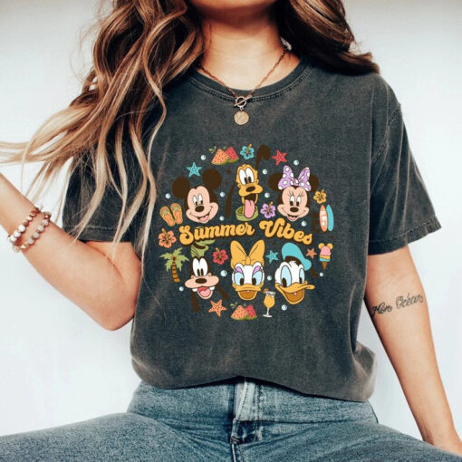 Disney Summer vibes Comfort Colors® Shirt, Mickey Friends Summer Shirt, Disney Besties Shirt, Disneyworld Shirt