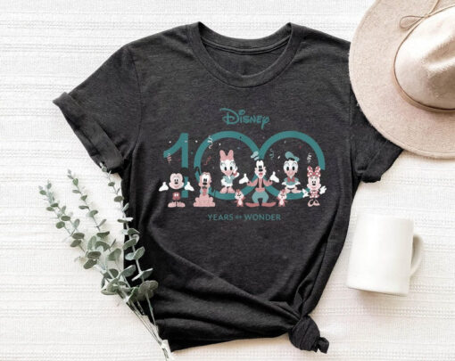 Disney 100 Years of Wonder Mickey & Pals Muted Cute D100 Shirt Disney 100th Anniversary Family Vacation 2023