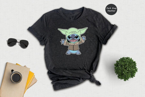 Stitch Dressed as Grogu Shirt, Disney Stitch Shirt, Star Wars Shirt, Disney World Shirt, Mandalorian Shirt, Cute Stitch Shirt