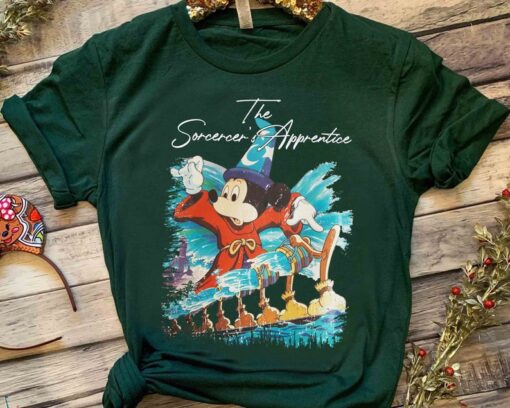 Disney Fantasia Sorcerer Mickey Mouse Magic Wizard Stay Magical Retro Shirt, Fantasmic Hollywood Studios Vacation Gift