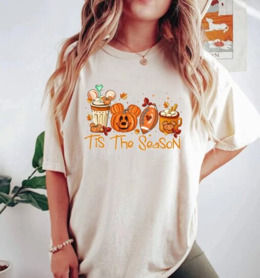 Disney Tis The Season Season Comfort Colors® Shirt, Mickey Pumpkin Shirt, Disney Fall Shirt, Disney Halloween Shirt