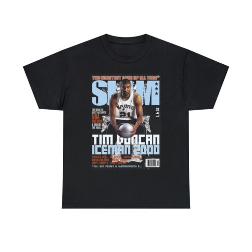 Tim Duncan San Antonio Spurs NBA Slam Cover Tee Shirt