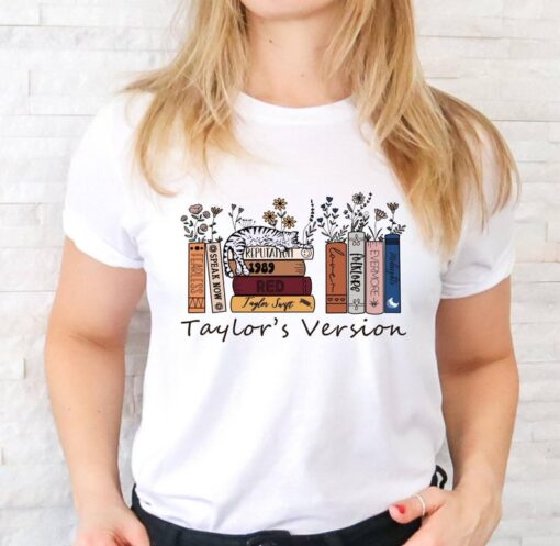 Taylor's Version Music Albums As Books T-Shirt, 2023 Swiftie Concert Tee, Tour Merch Tee for Fans, The Eras Tour Shirt